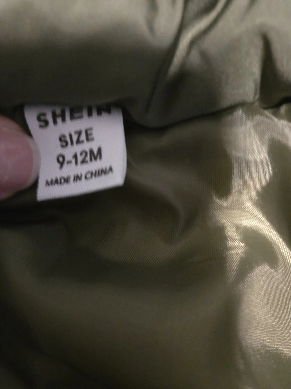 SHEIN Olive Baby Quilted Puffer Vest